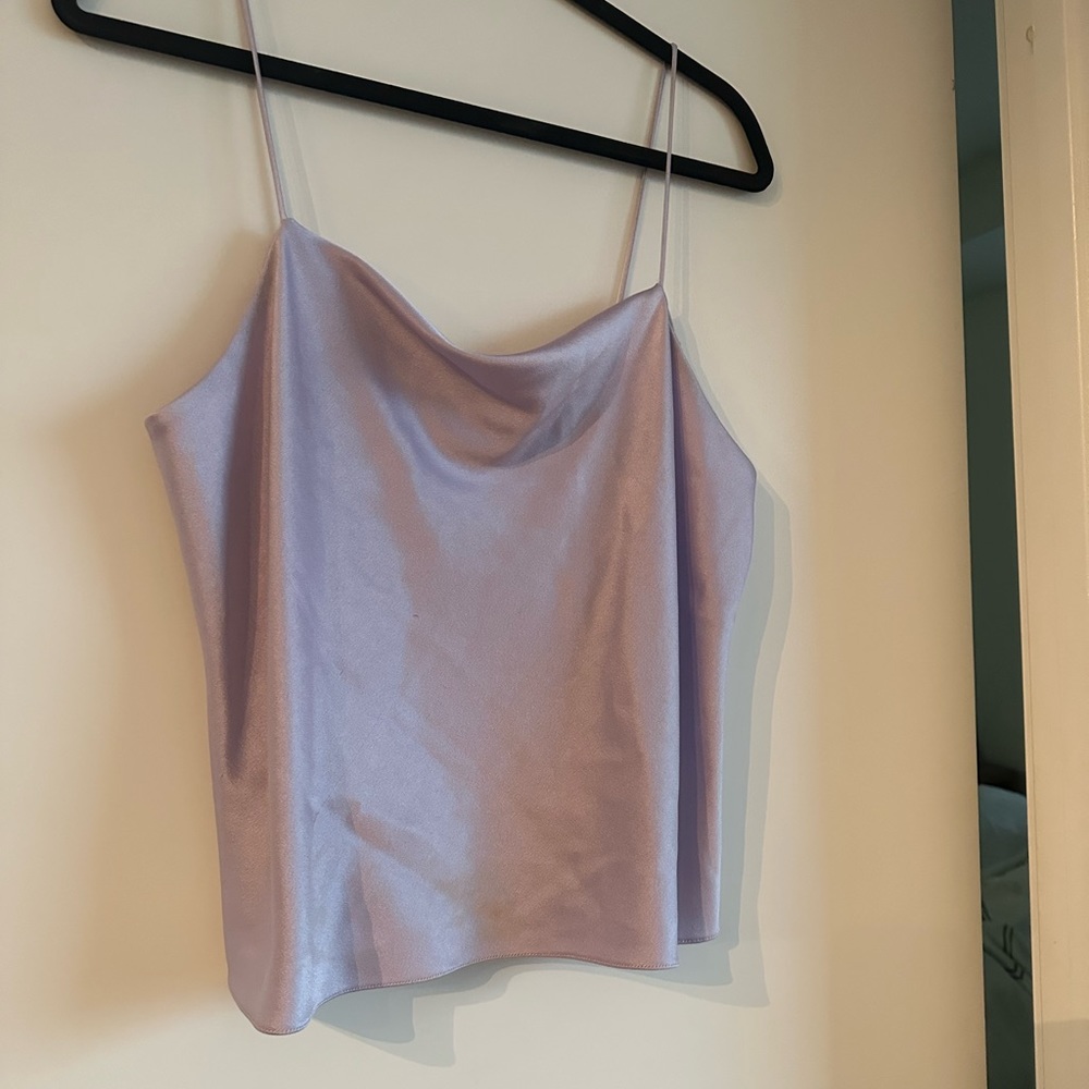Satin Cowl Neck Cami Top in Lilac